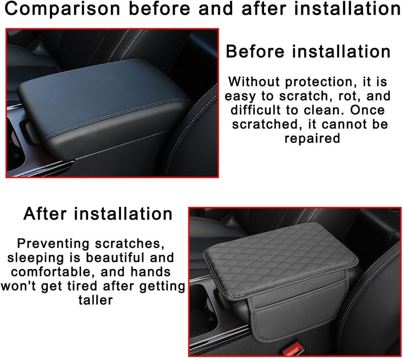 Mandark Car Center Console Cover, Microfiber Leather Vehicle Armrest Protector Cushion with 2 Storage Bags, Auto Interior Arm Rest Seat Box Pad Accessories, Universal for SUV, Sedan, Truck (Gray) - Image 5